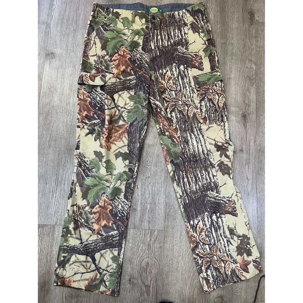 Cabelas Mens 40 Reg Realtree Camo Cargo Pants Made in USA Hunting Fishing Brown